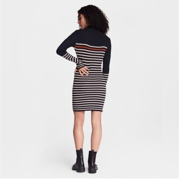 Rag & Bone Kate Stripe Turtleneck Sweater Dress - Picture 2 of 9